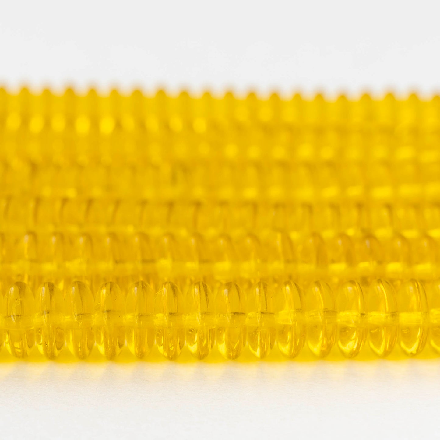 10mm Glass Rondelle Beads - Citrine - 30 Beads
