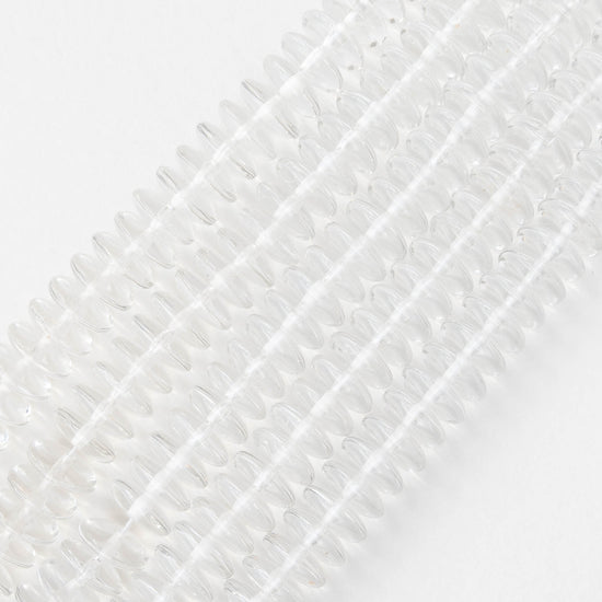10mm Glass Rondelle Beads - Crystal - 30 Beads