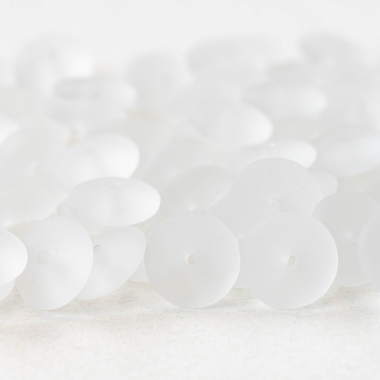 10mm Rondelle Beads - Matte Crystal - 30 Beads