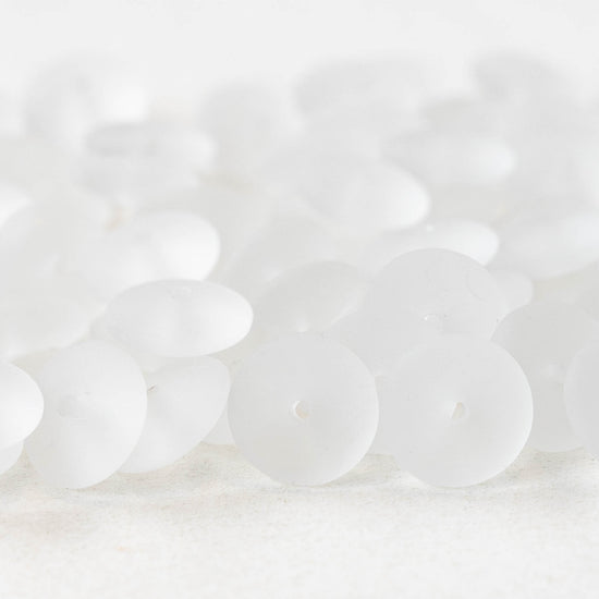 10mm Rondelle Beads - Matte Crystal - 30 Beads