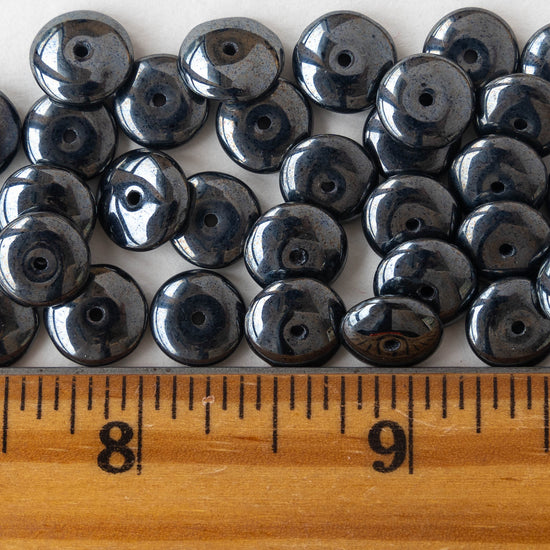 10mm Rondelle Beads - Gun Metal - 30 Beads – funkyprettybeads
