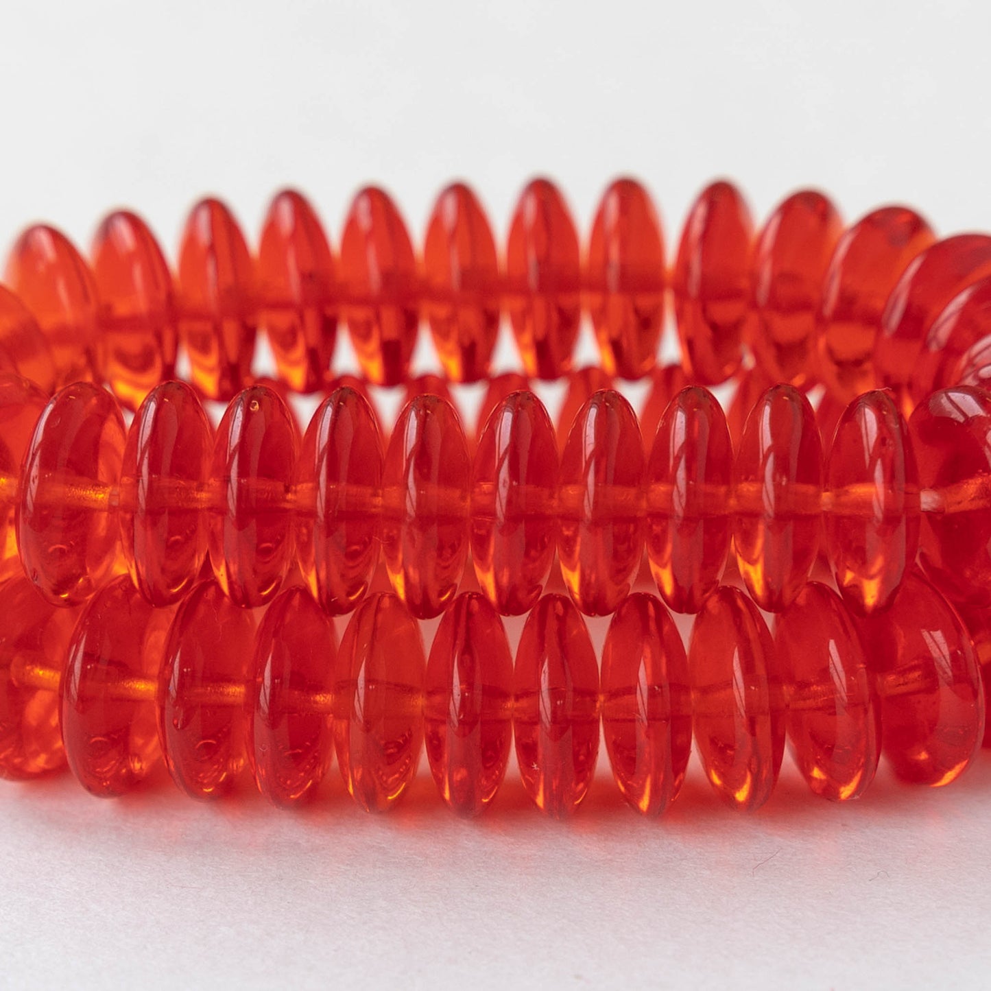 10mm Rondelle Beads - Hyacinth Orange - 30 Beads