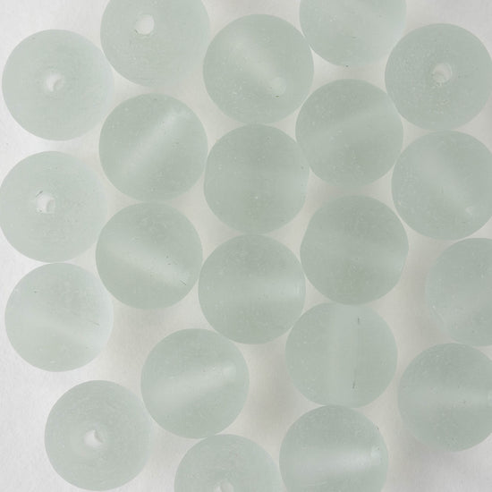10mm Frosted Glass Rounds - Very Light Coke - 21 beads