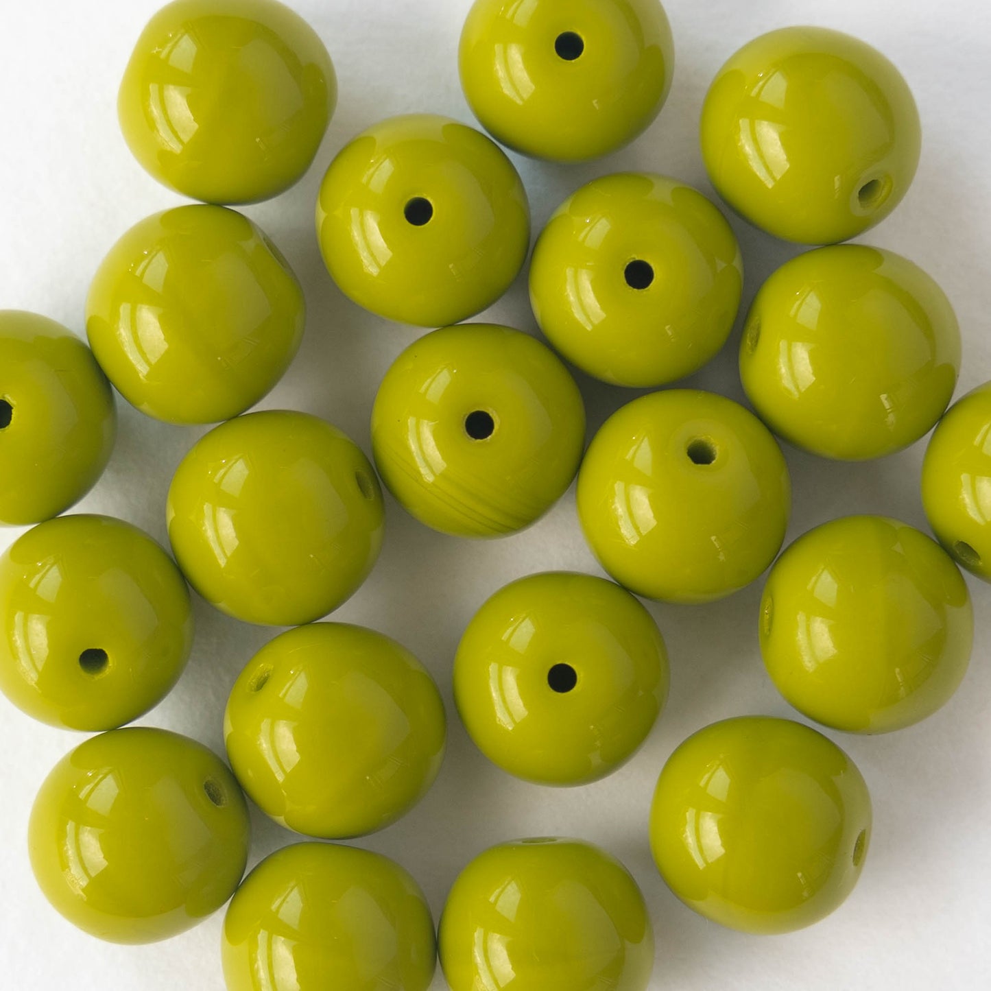 10mm Round Opaques - Chartreuse - 20 or 60