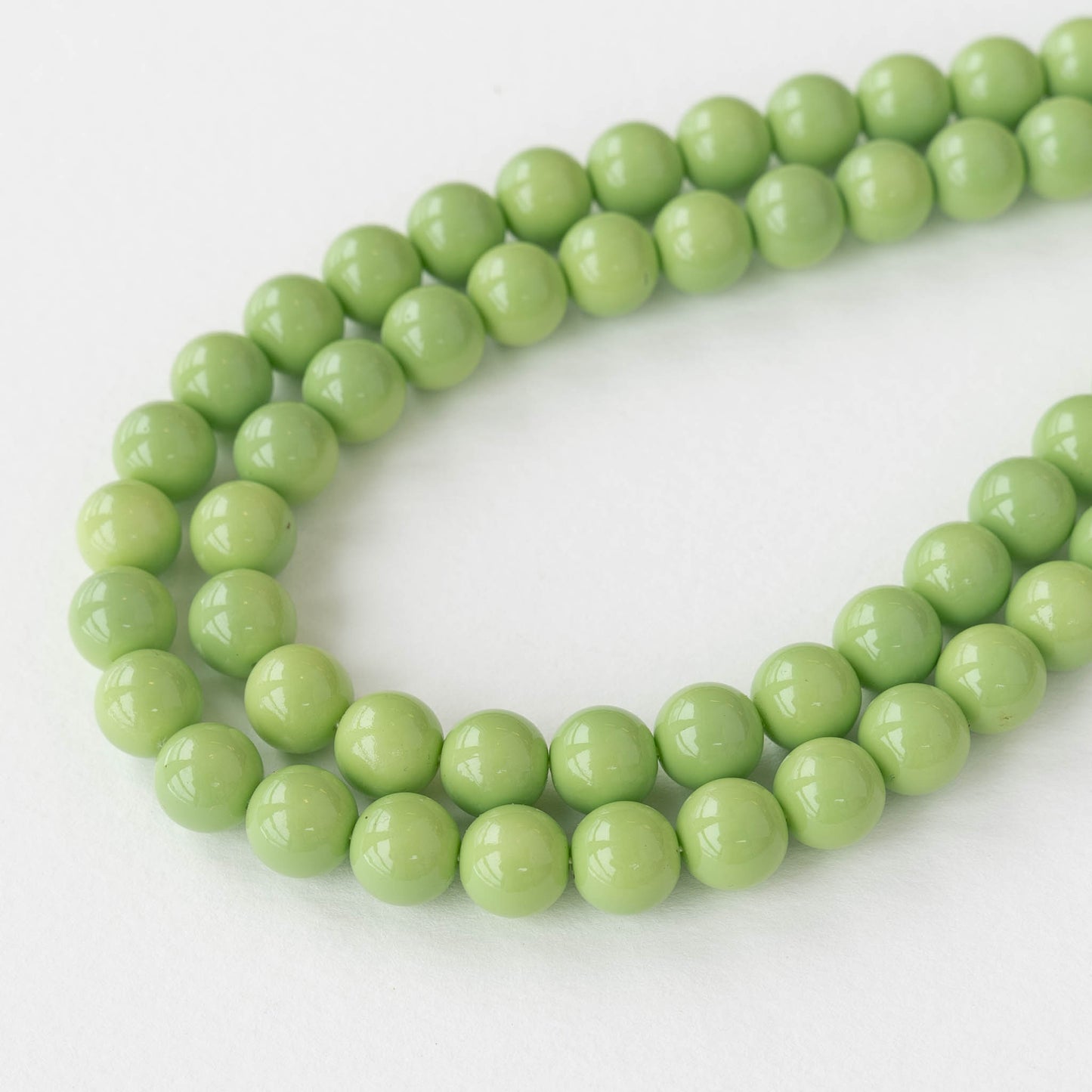 10mm Round Beads - Opaque Sage Green - 20 Beads