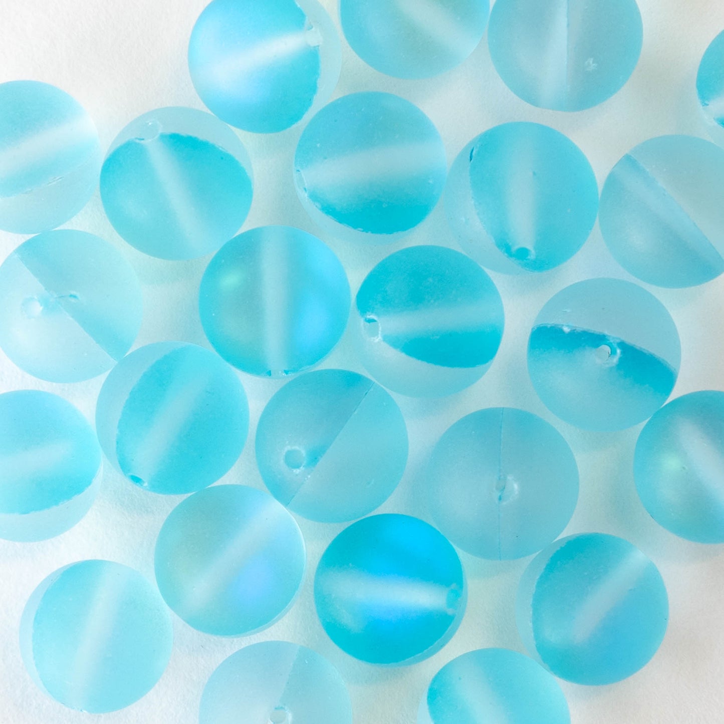 10mm Round Glass Beads - Mystic Aura - 16 beads