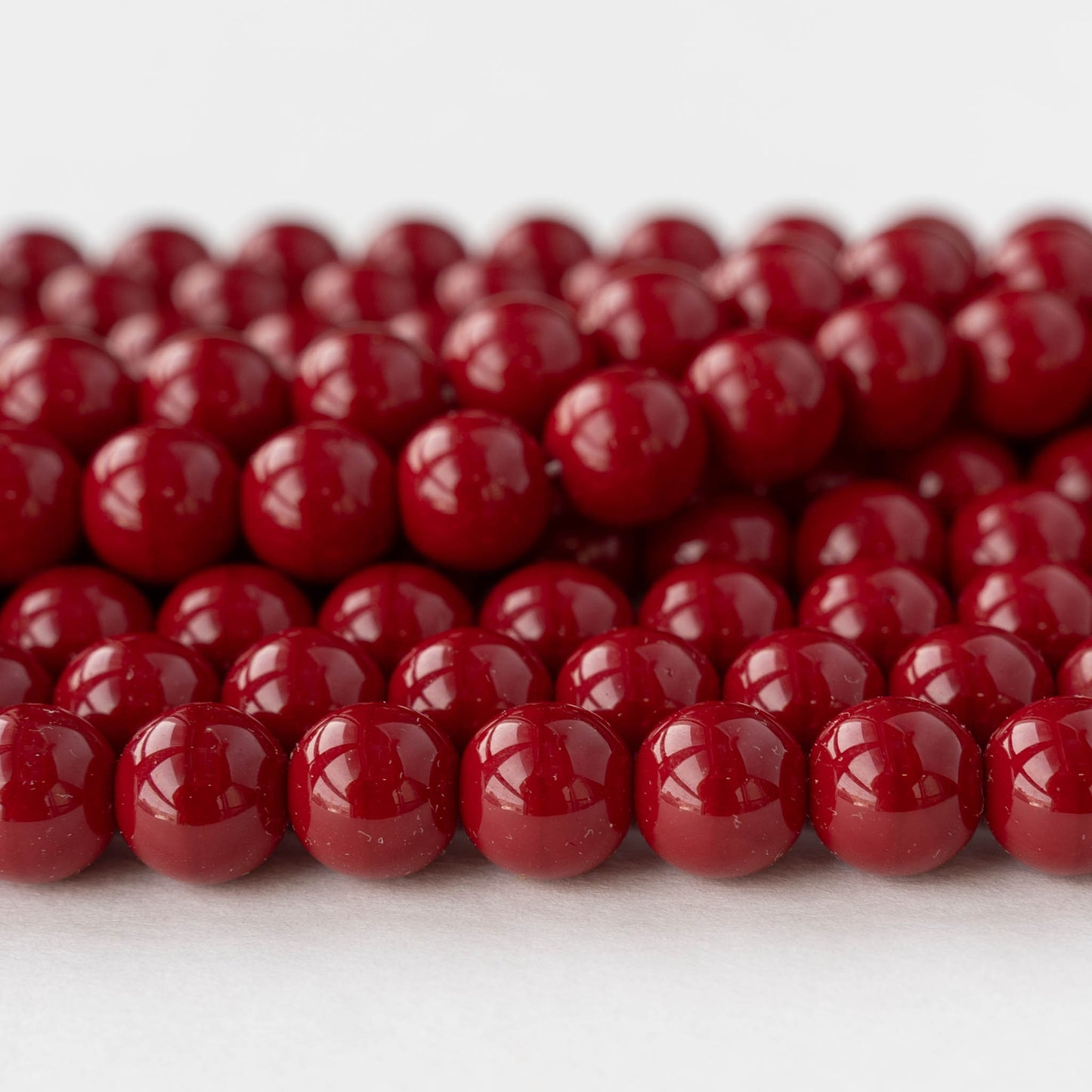 10mm Round Opaques - Opaque Dark Red - 10, 20, or 30 beads