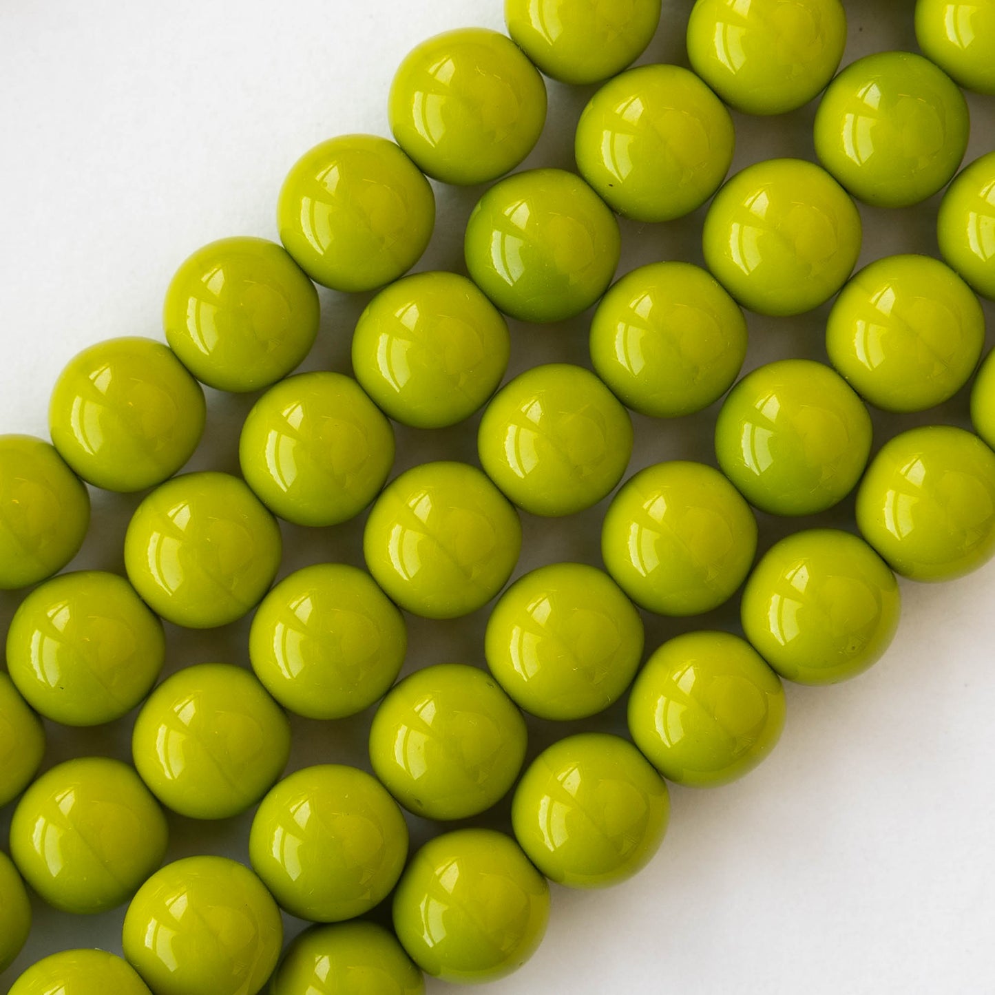 10mm Round Opaques - Chartreuse - Choose Amount