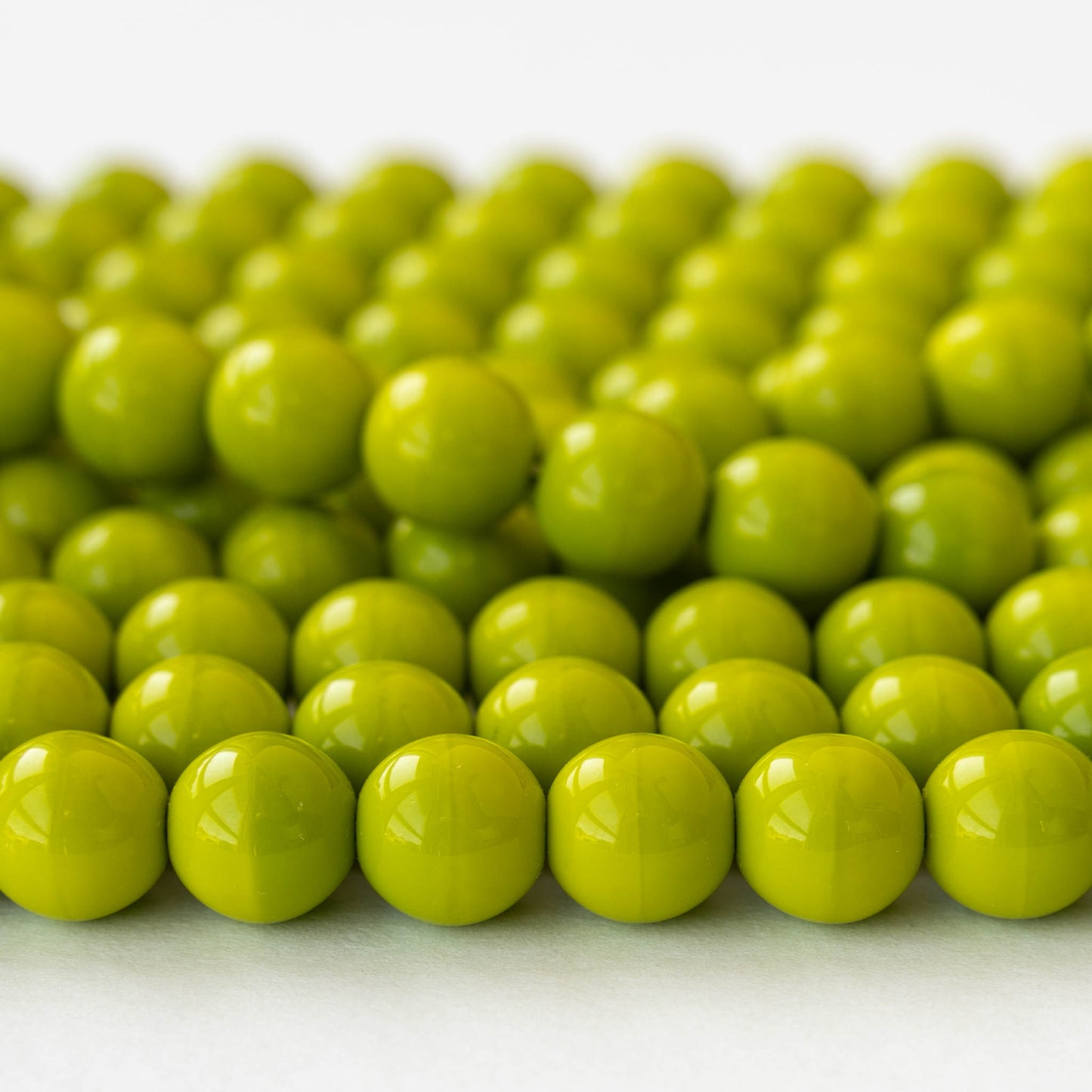 10mm Round Opaques - Chartreuse - Choose Amount