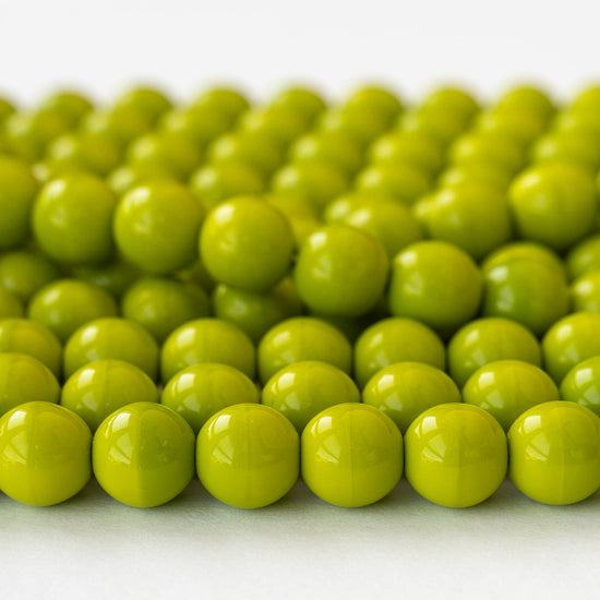 10mm Round Opaques - Chartreuse - Choose Amount
