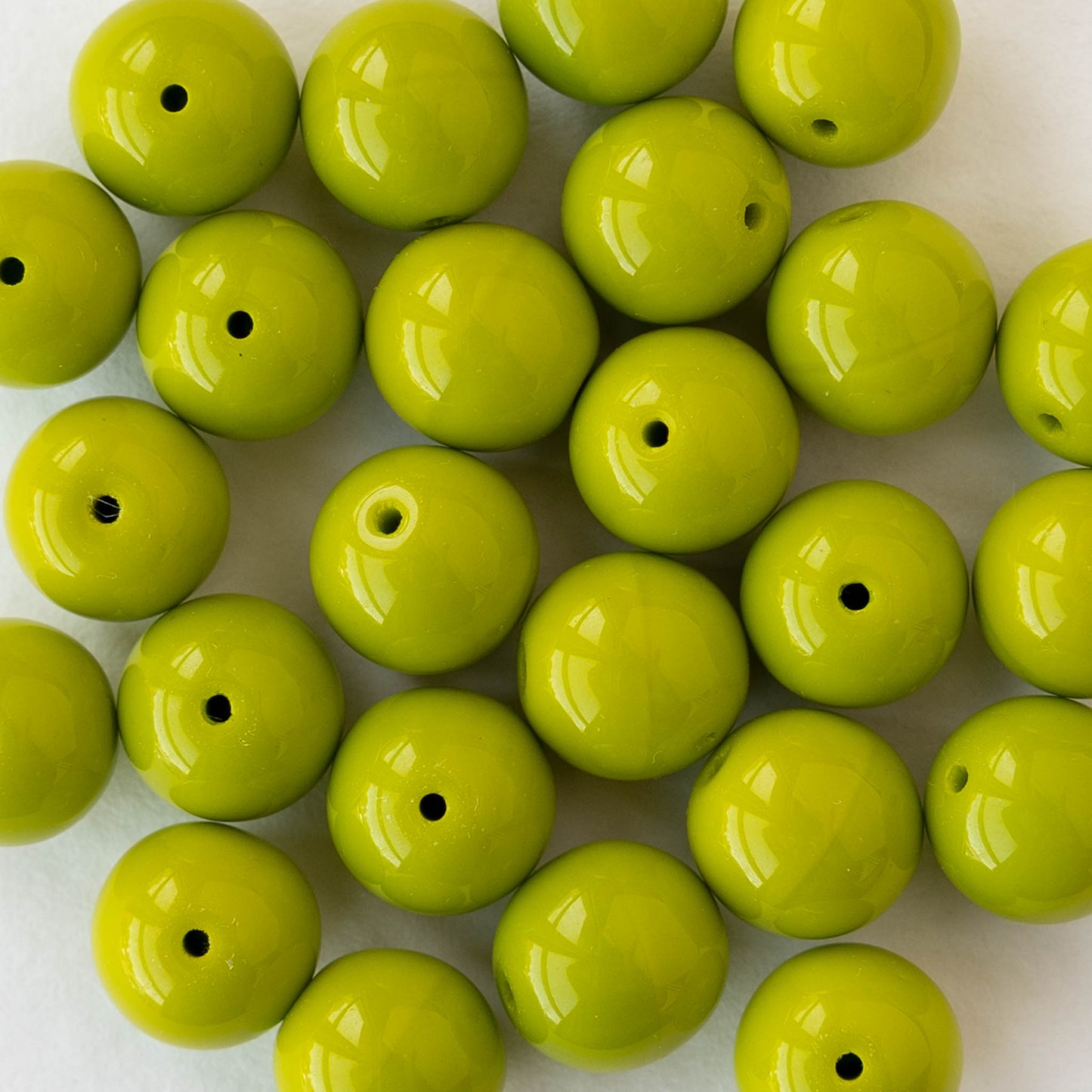 10mm Round Opaques - Chartreuse - Choose Amount
