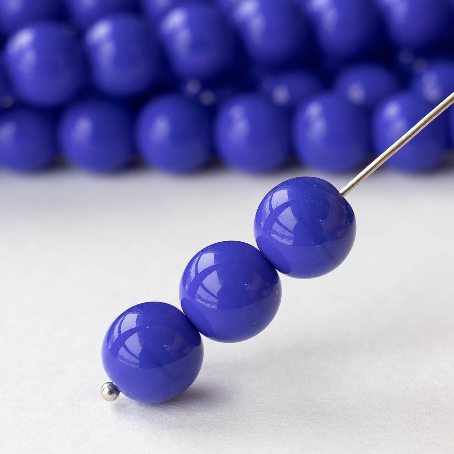 10mm Round Glass Beads - Periwinkle - 10, 20, or 30 beads