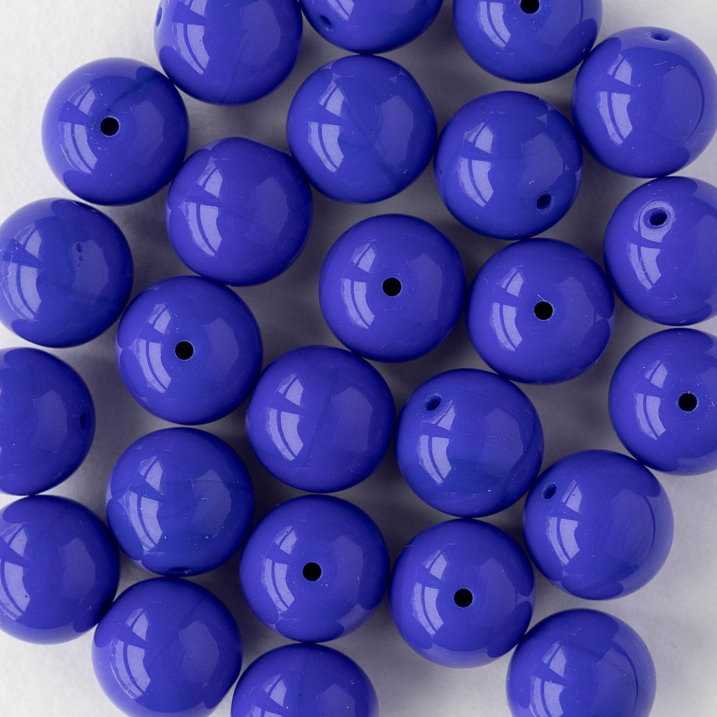 10mm Round Glass Beads - Periwinkle - 10, 20, or 30 beads