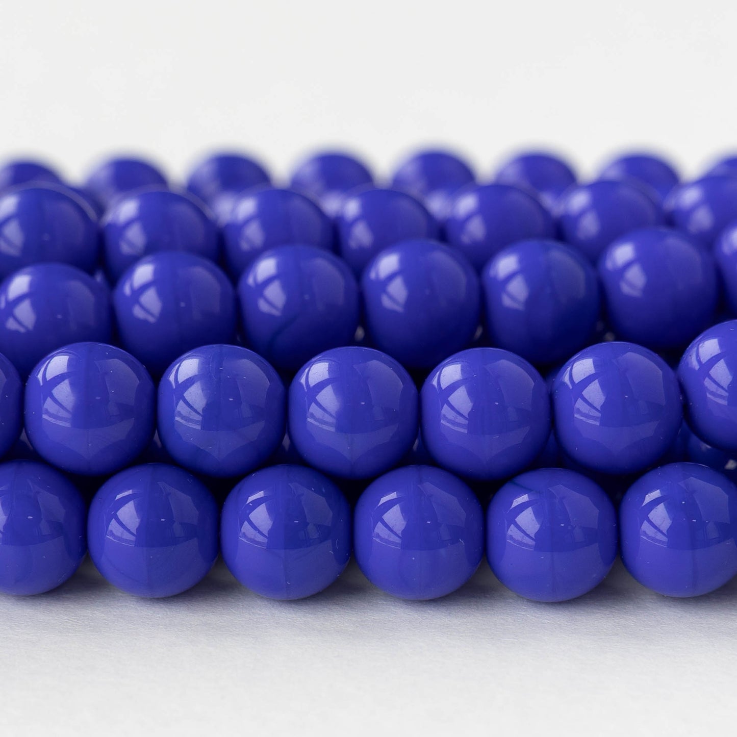 10mm Round Glass Beads - Periwinkle - 10, 20, or 30 beads