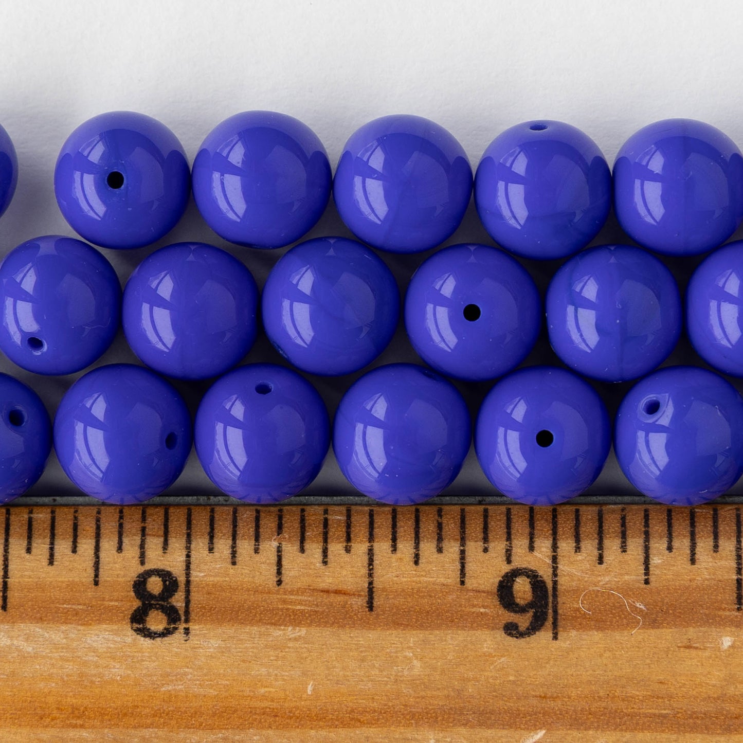 10mm Round Glass Beads - Periwinkle - 10, 20, or 30 beads