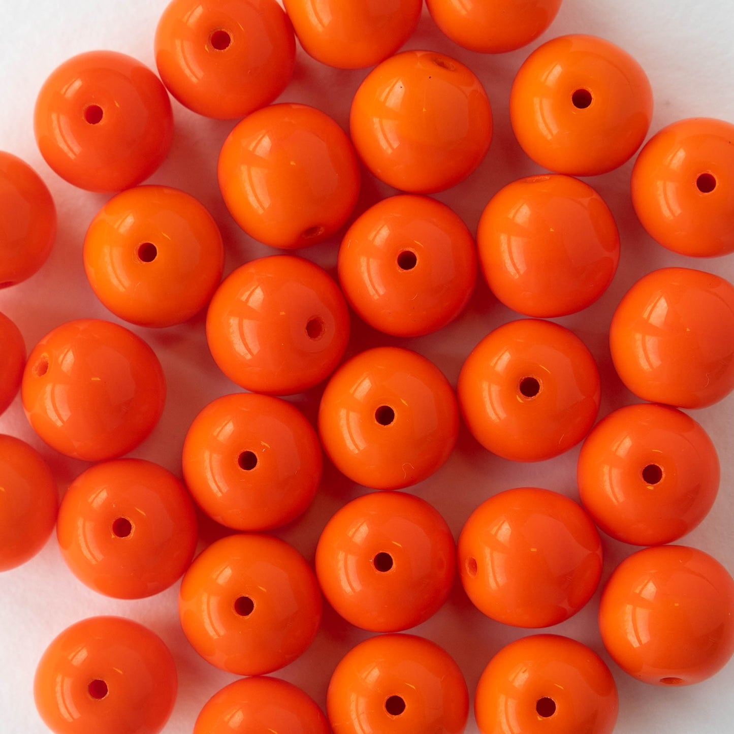 10mm Round Opaques - Orange - 20 or 60