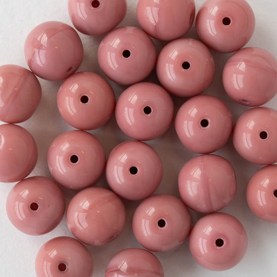 10mm Round Opaques - Pink Rose - Choose Amount