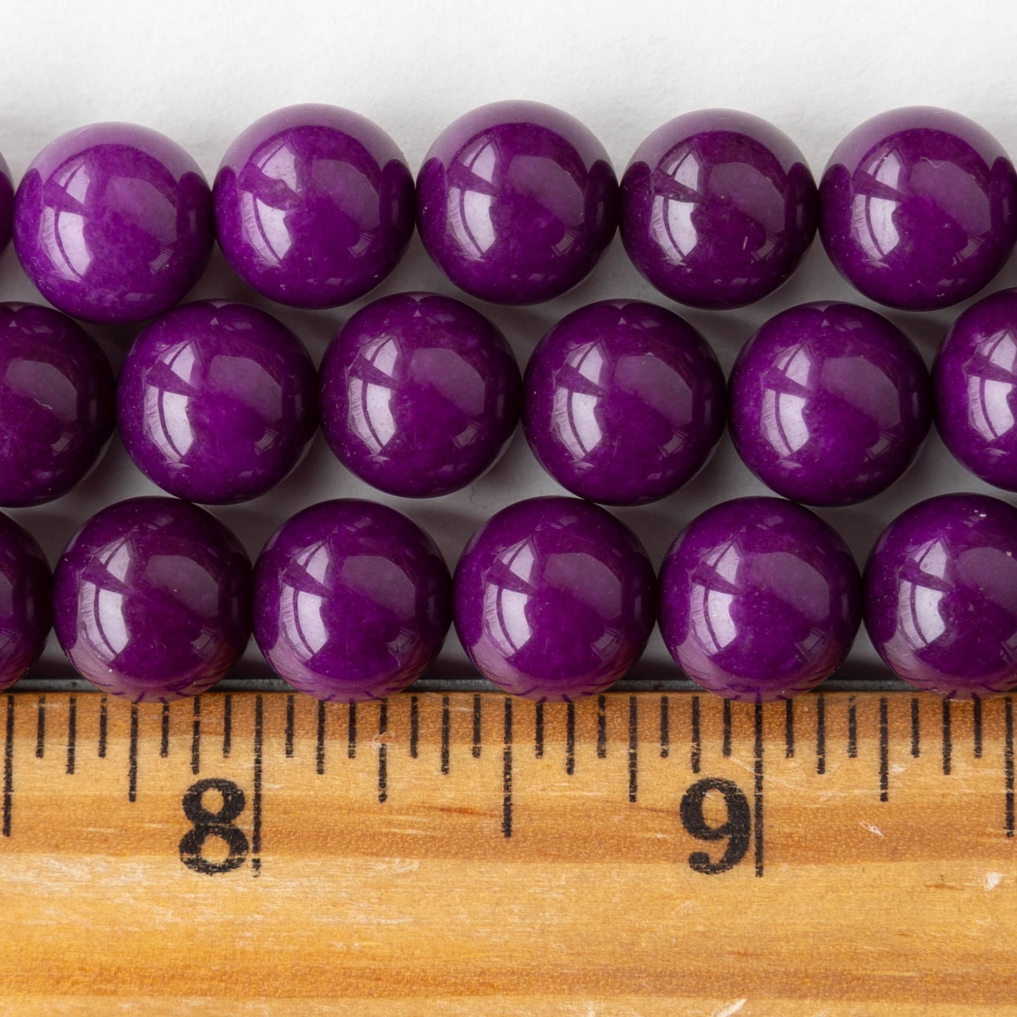 10mm Round Dyed Agate Beads - Purple - Whole or Half Strand