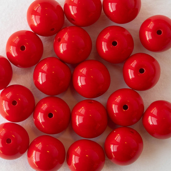 Load image into Gallery viewer, 10mm Round Opaques - Red - 20 or 60
