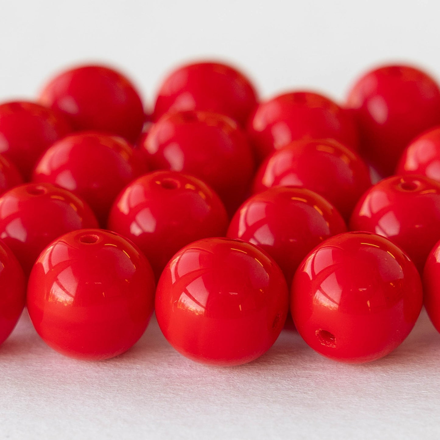 10mm Round Opaques - Red - 20 or 60