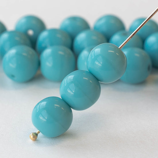 10mm Round Opaques - Turquoise - 20 OR 60