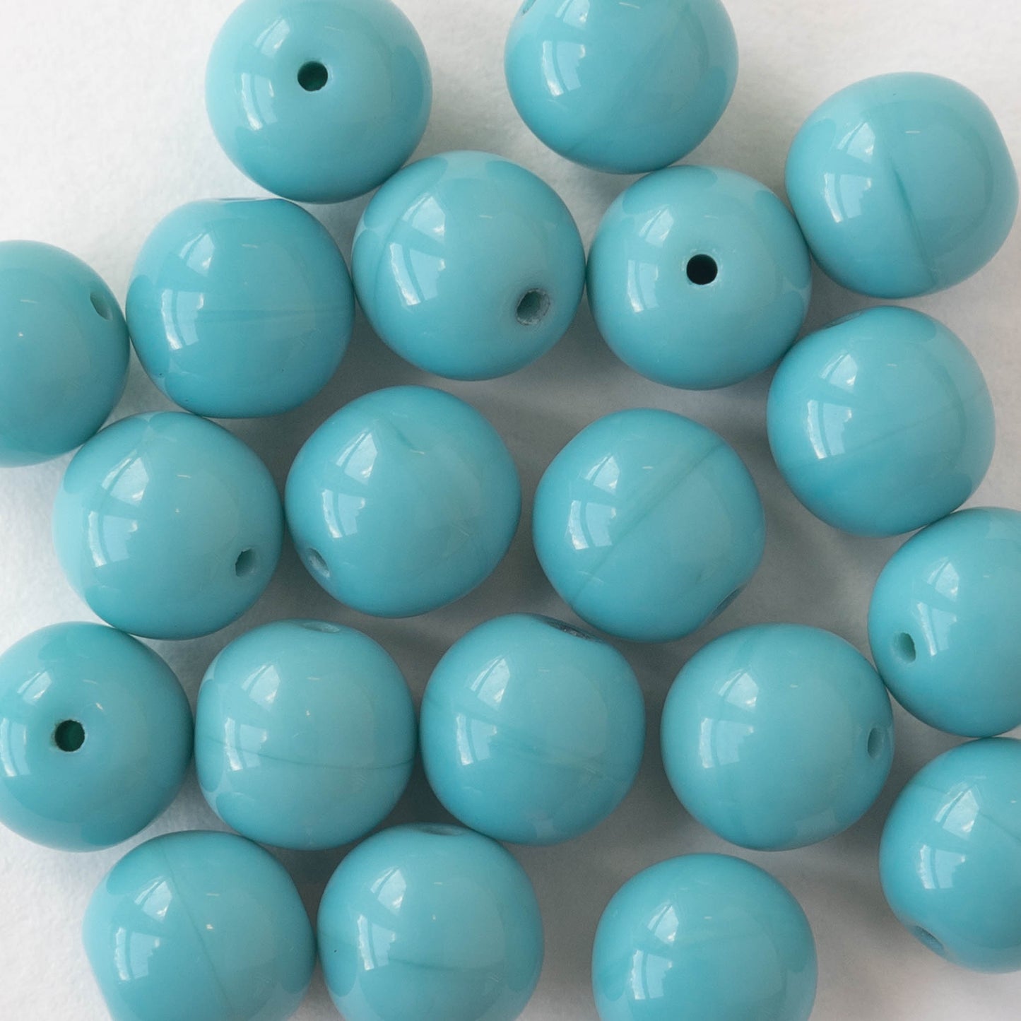Load image into Gallery viewer, 10mm Round Opaques - Turquoise - 20 OR 60
