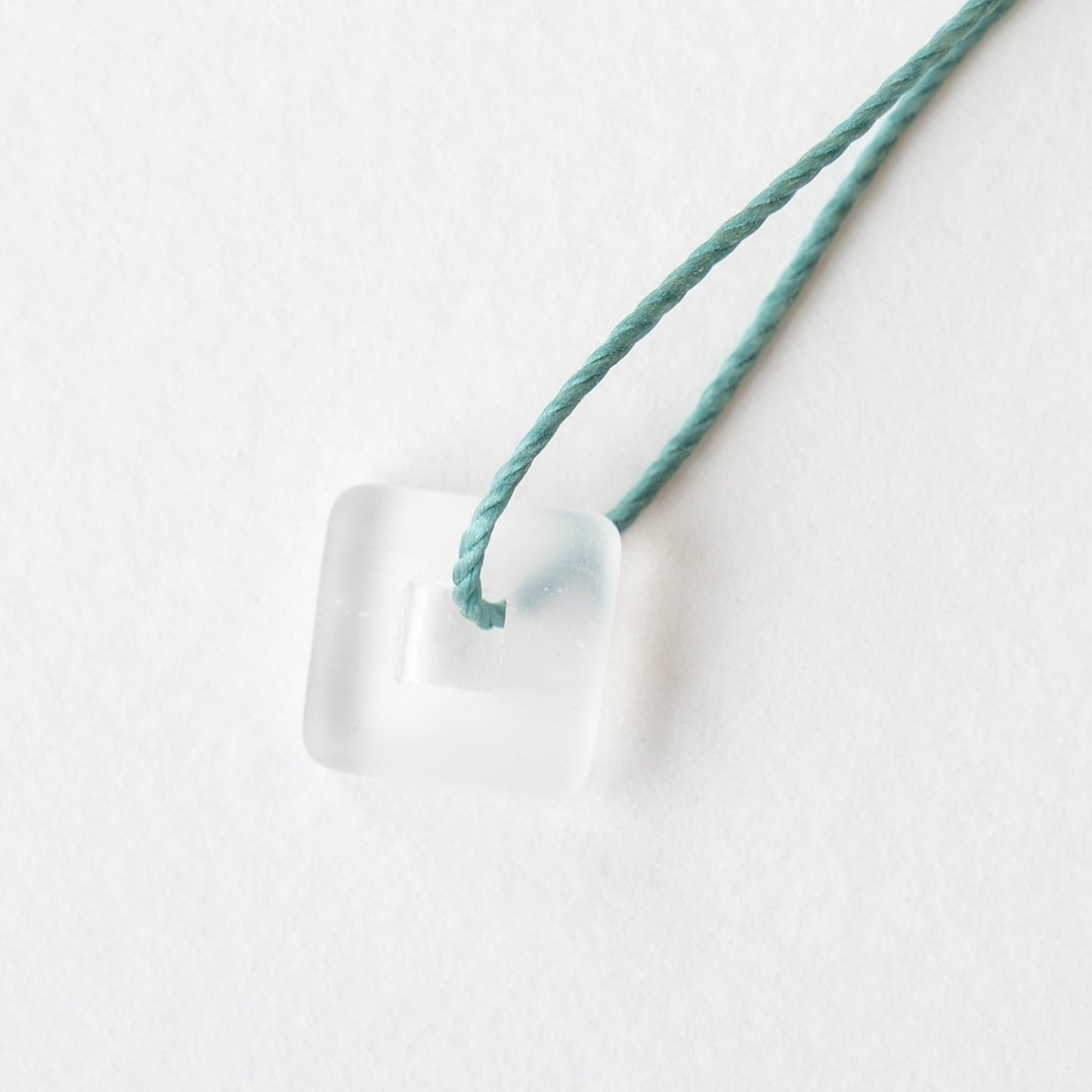 12mm Square Glass Bead - Matte Crystal - 10 or 20 beads