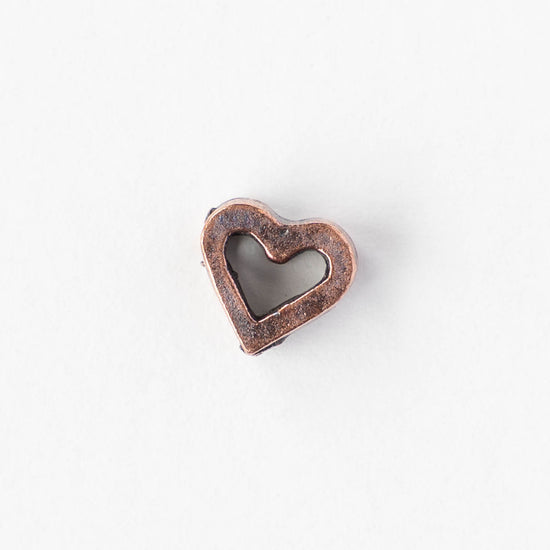 10x11mm Heart Bead - Antique Copper - 4 or 12 beads