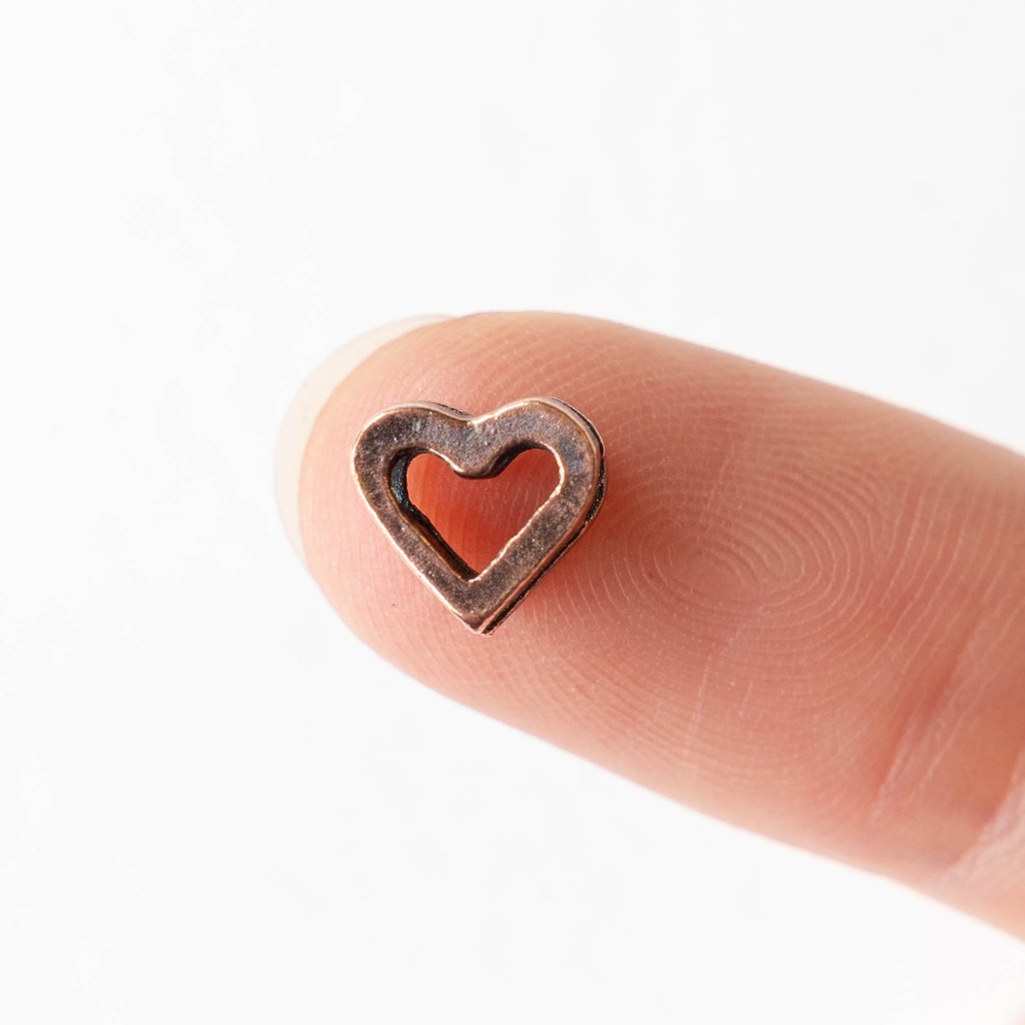 10x11mm Heart Bead - Antique Copper - 4 or 12 beads
