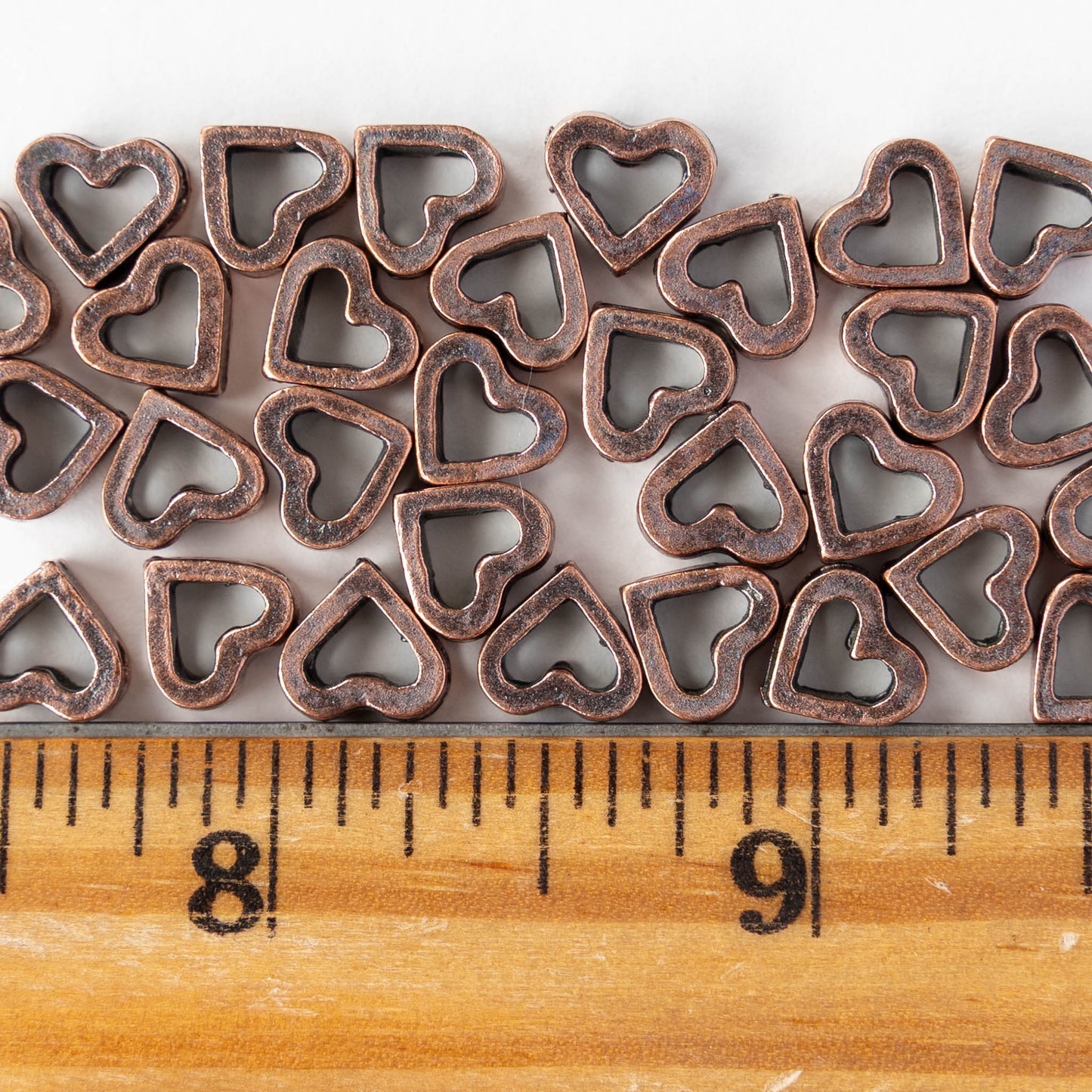 10x11mm Heart Bead - Antique Copper - 4 or 12 beads