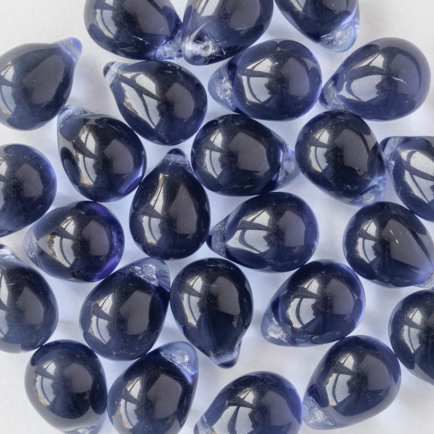 10x14mm Teardrop Beads - Slate Blue - 12, 24, or 48 beads