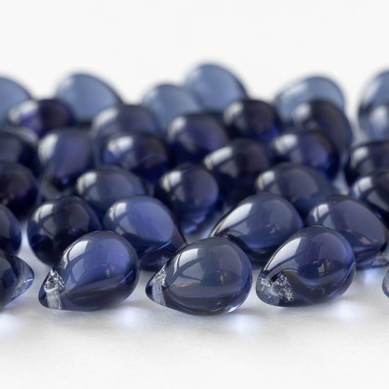 10x14mm Teardrop Beads - Slate Blue - 12, 24, or 48 beads