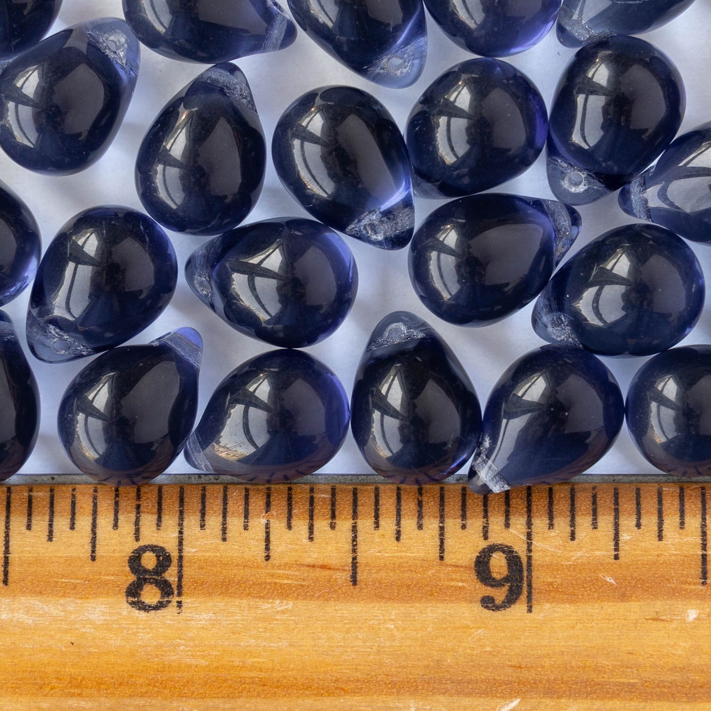 10x14mm Teardrop Beads - Slate Blue - 12, 24, or 48 beads