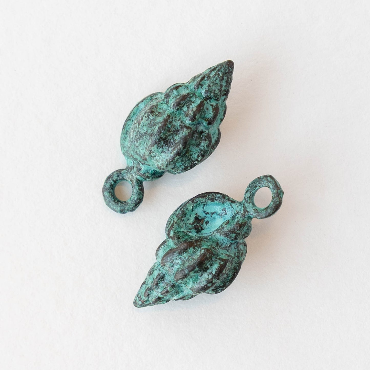 10x22mm Mykonos Metal Shell Pendant - Copper Patina - 1, 4, or 12 pendants