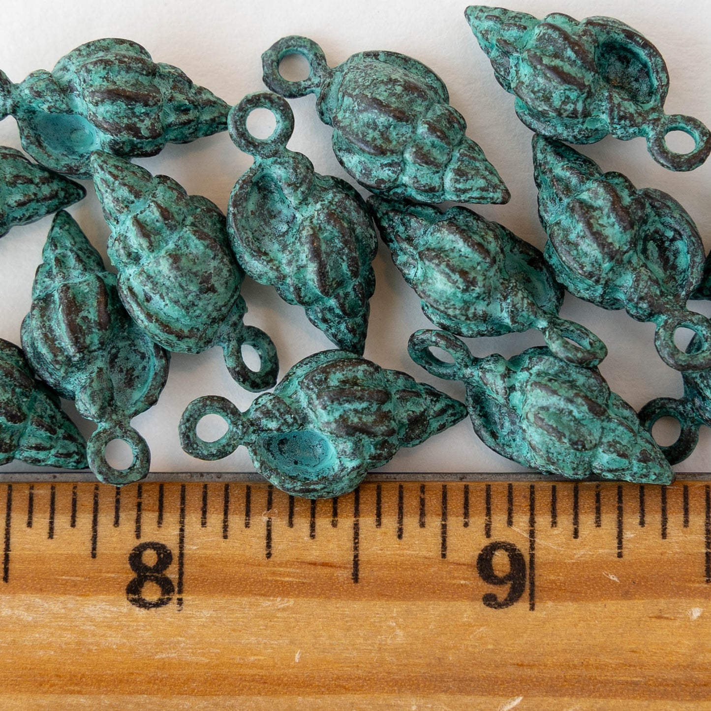 10x22mm Mykonos Metal Shell Pendant - Copper Patina - 1, 4, or 12 pendants