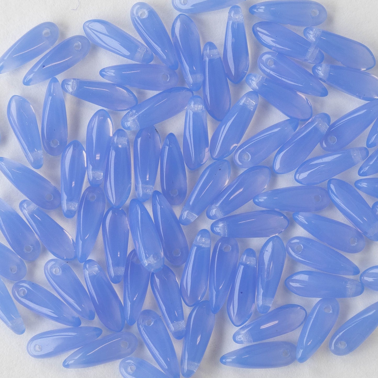 11mm Dagger Beads - Light Blue Opal - 100 beads