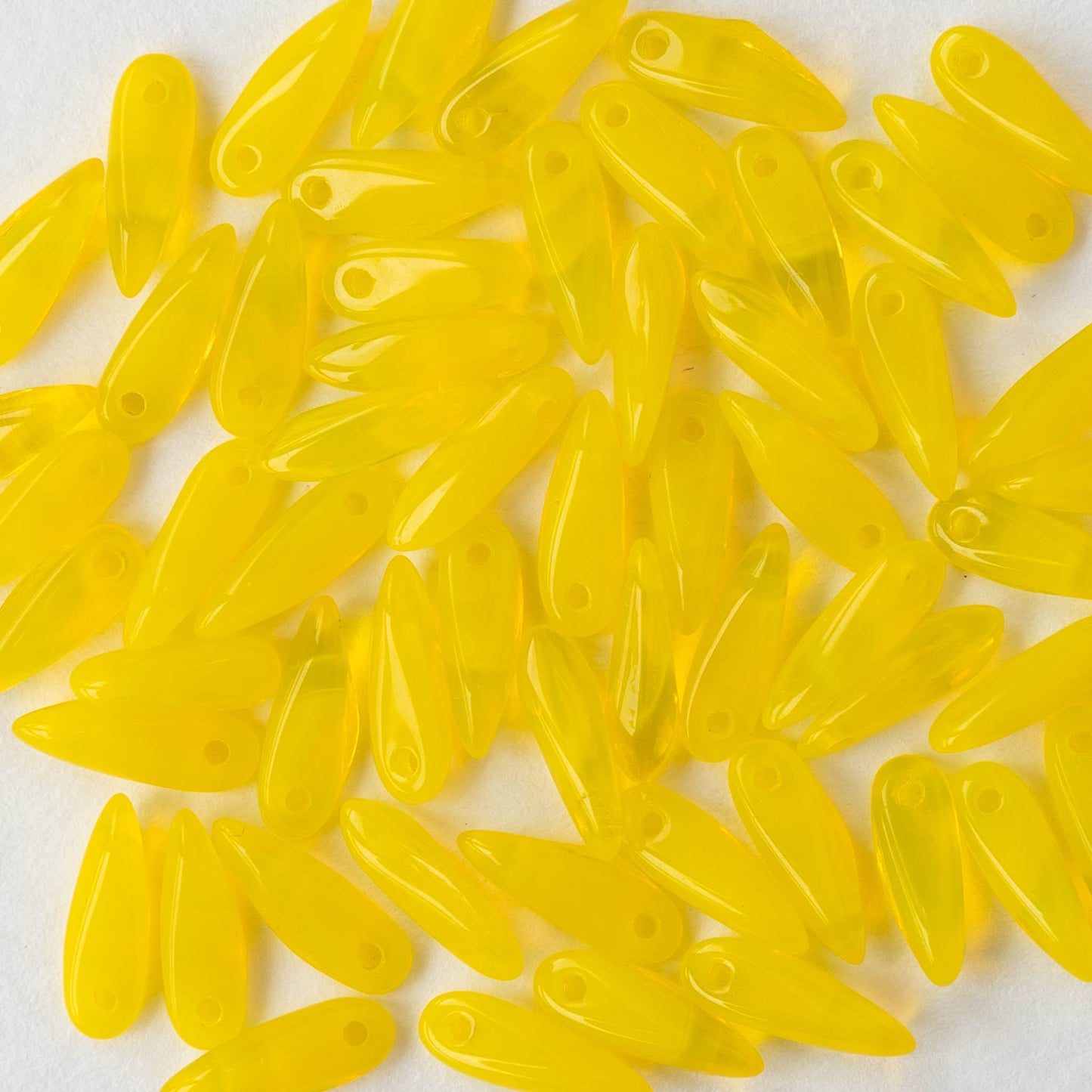 11mm Dagger Beads - Yellow Crystal Mix - 50 beads