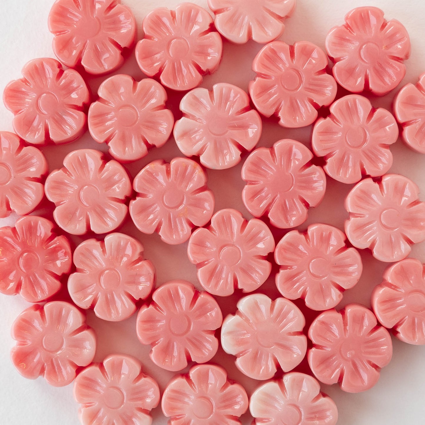 Daisy Flower Beads - Resin - Pink - 10 beads