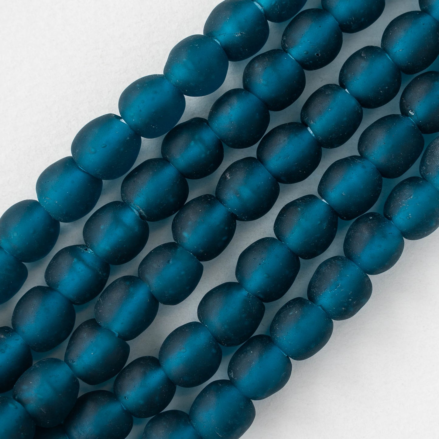 Round Glass Beads - 10-11mm - Teal - 10 Inches
