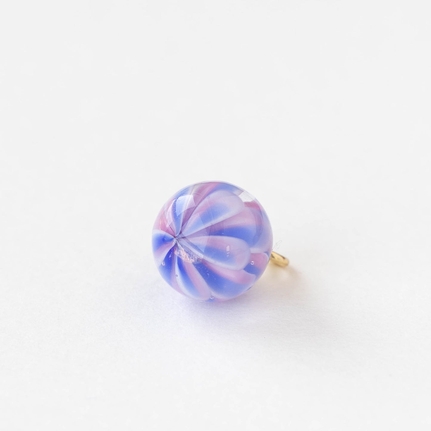 12mm Round Lampwork Beads - Purple Pink - 1 Bead
