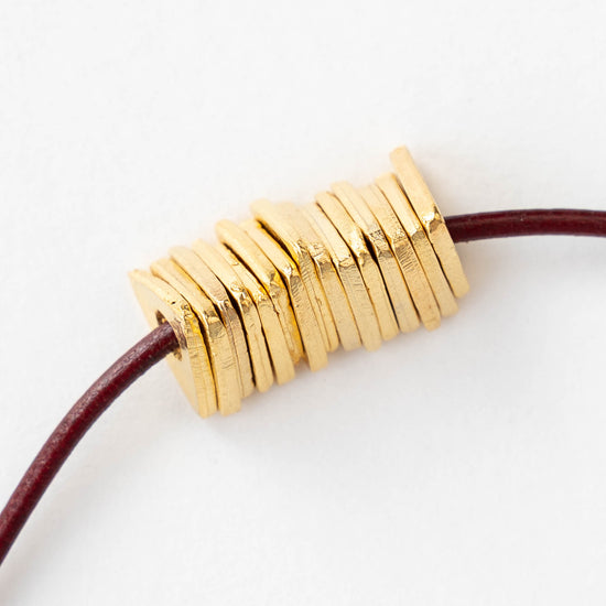 11mm Gold Triangle Beads - 24K Gold Plate - 4 or 12 beads