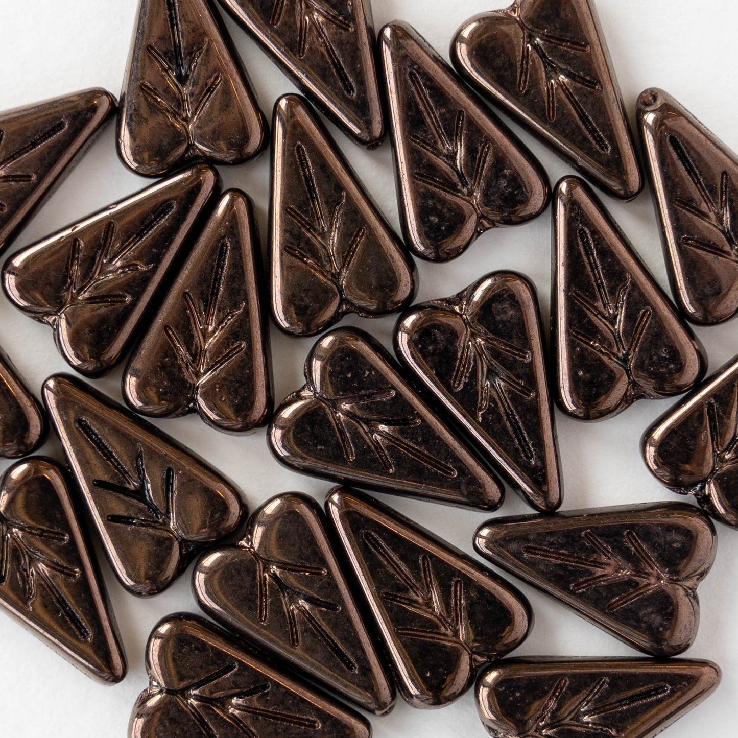 16mm Heart Bead - Bronze - 10 or 20 Beads