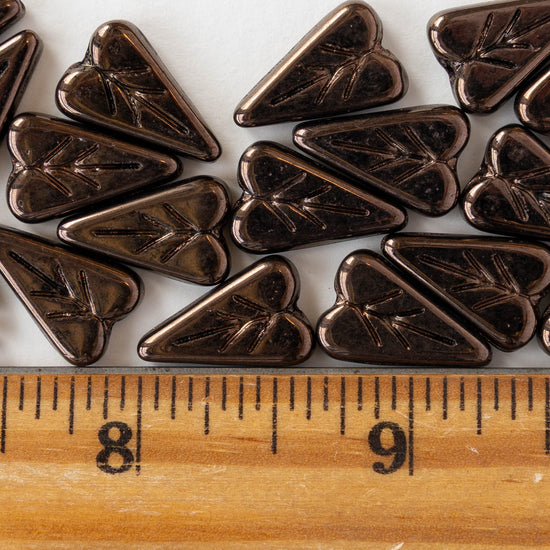 16mm Heart Bead - Bronze - 10 or 20 Beads