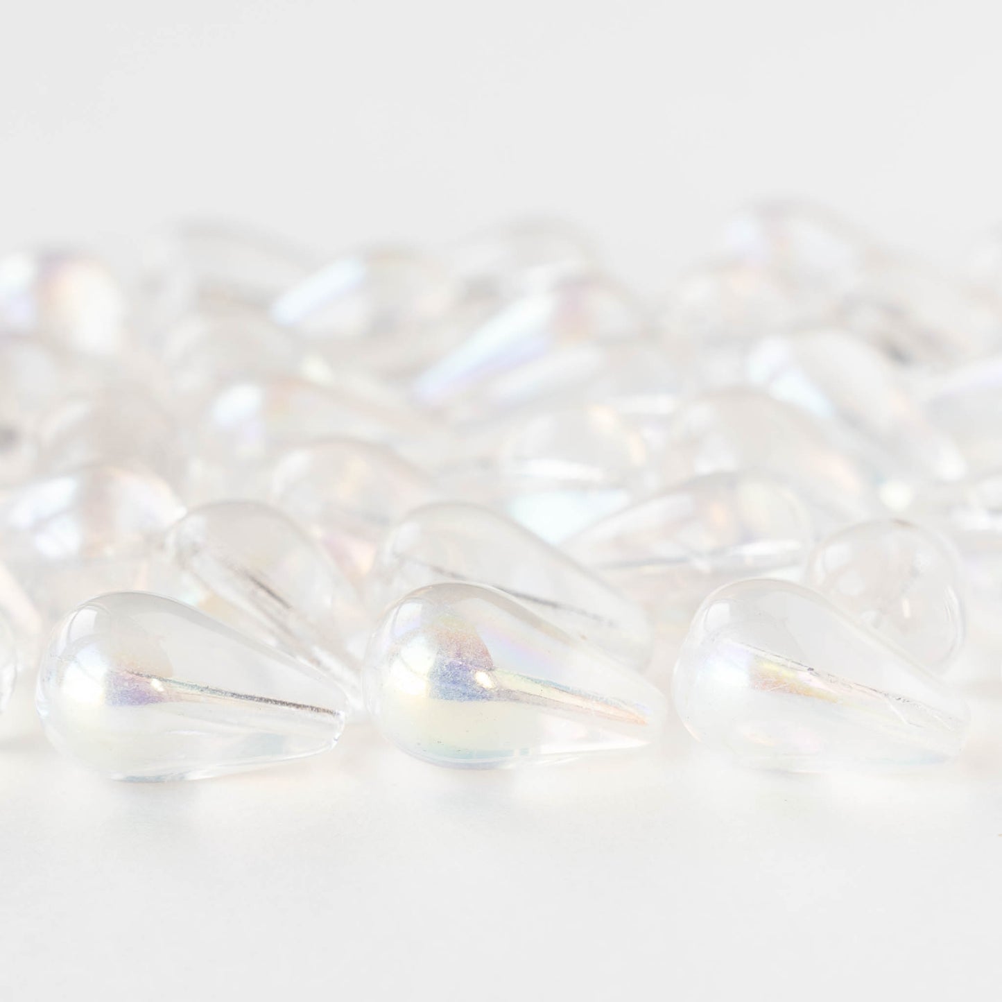 11x18mm Long Drilled Drops - Crystal AB - 20 Beads