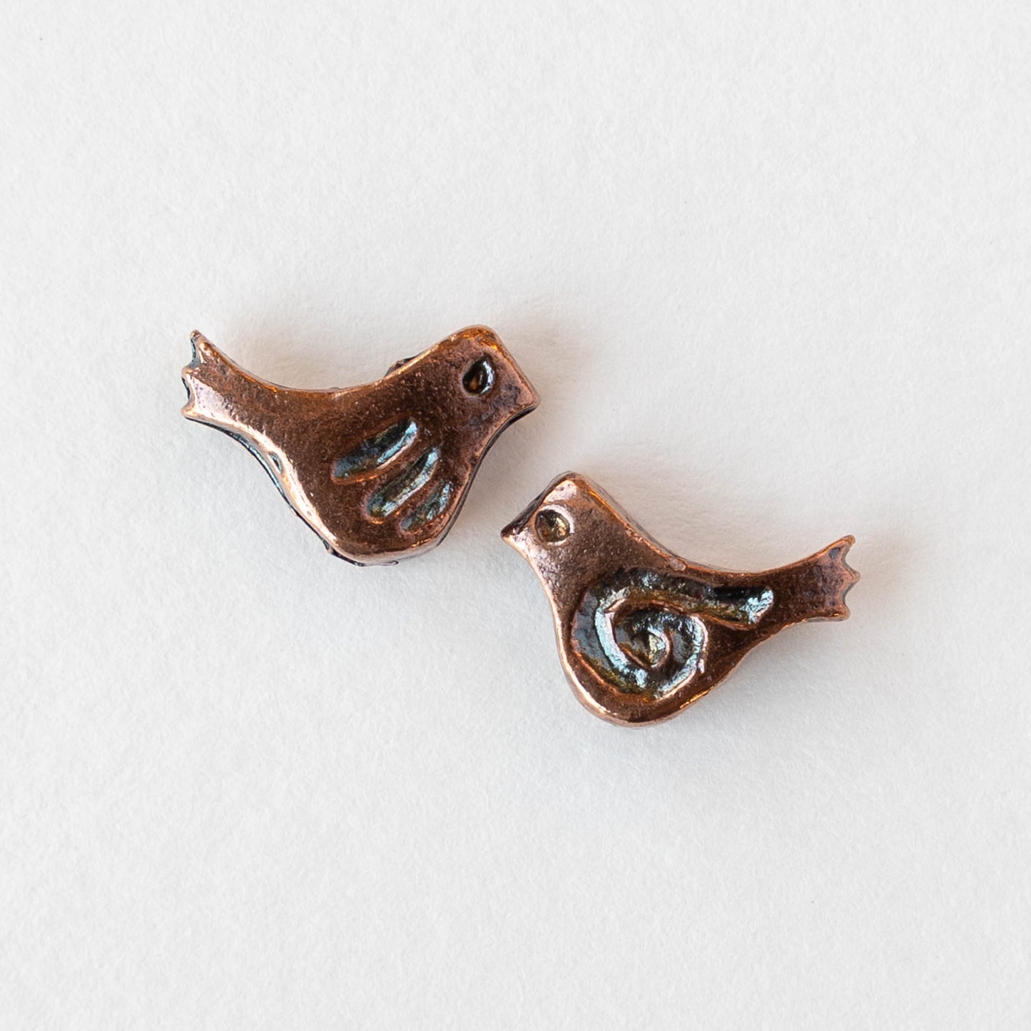 12mm Little Birdie Bead - Antiqued Copper - 4 Birds