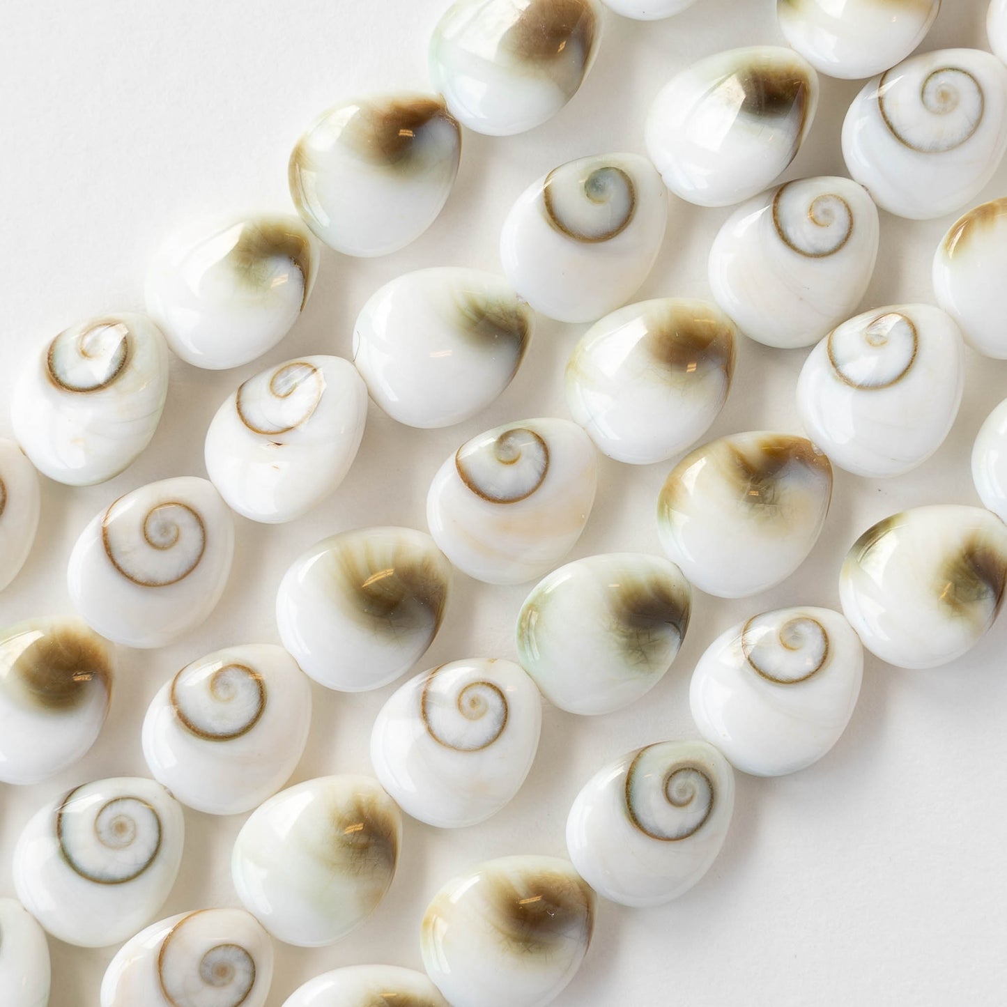 Shiva Shell Teardrop Beads - 10x12mm - 10 or 30 beads