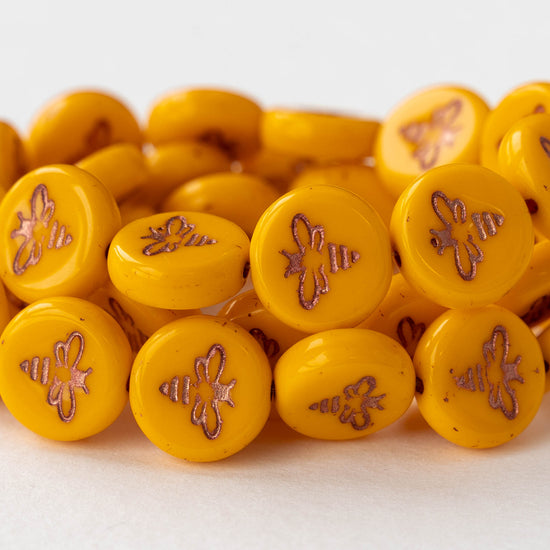 12mm Coin Beads - Marigold - 12 Beads