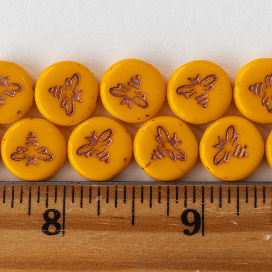 12mm Coin Beads - Marigold - 12 Beads