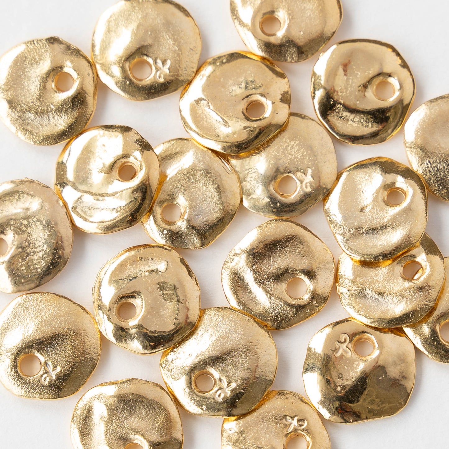 12mm Mykonos Coin Pendant - Gold - 2 or 6 pendants