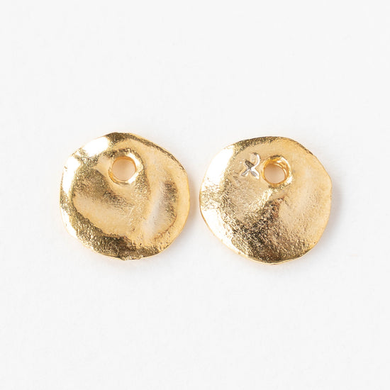 12mm Mykonos Coin Pendant - Gold - 2 or 6 pendants
